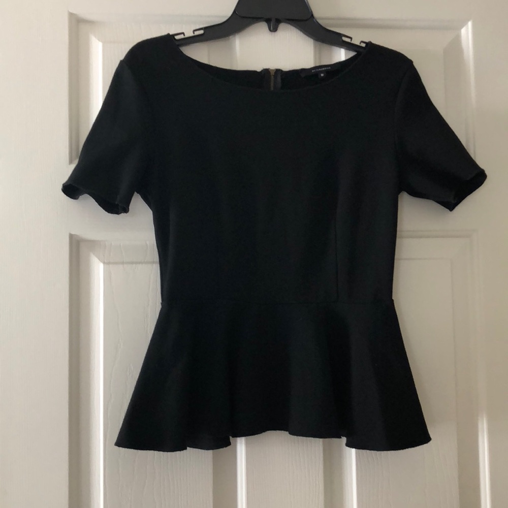 Olivaceous Black Peplum Top